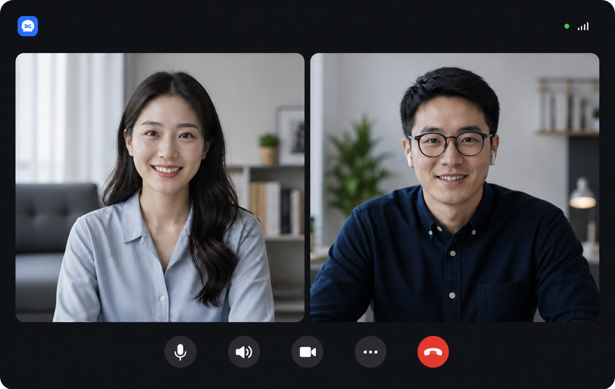 PG Chat 一对一视频通话界面